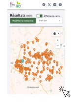 Carte d&eacute;partementale de l'Agence BIO
Lien vers: https://annuaire.agencebio.org/